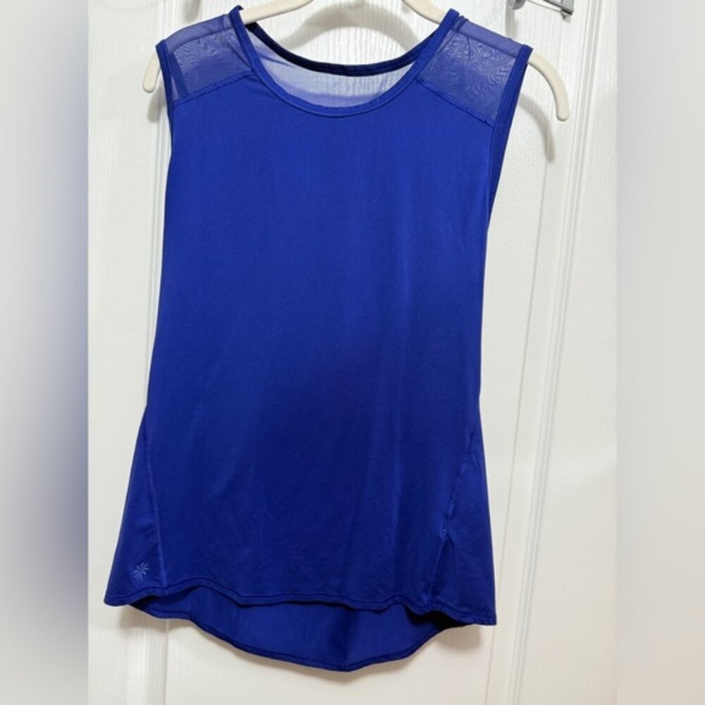 Athleta Mesh-back Muscle Tee women’s M royal blue athleisure Gorpcore tank top
